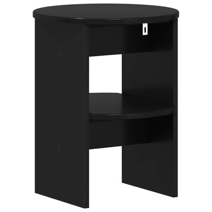 Mobile laterale Nero Ø40 x 50 cm Legno ingegnerizzato | homemem39