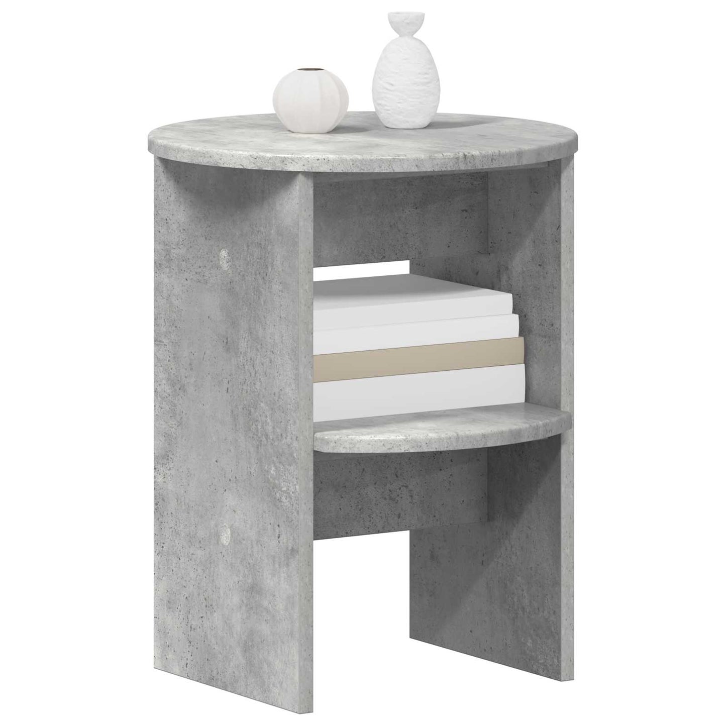 Mobile laterale 2 pcs Grigio Cemento Ø40 x 50 cm