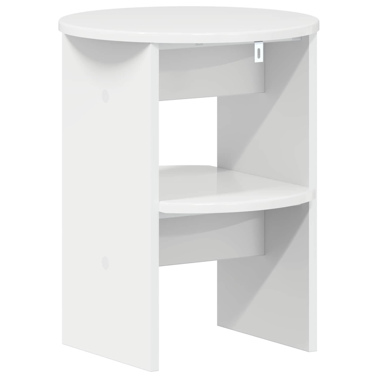 Mobile laterale Bianco Lucido Ø40 x 50 cm Legno ingegnerizzato | homemem39