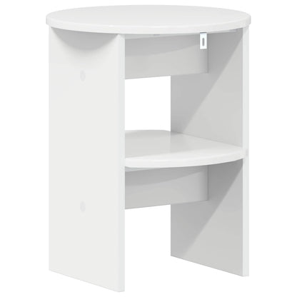 Mobile laterale Bianco Lucido Ø40 x 50 cm Legno ingegnerizzato