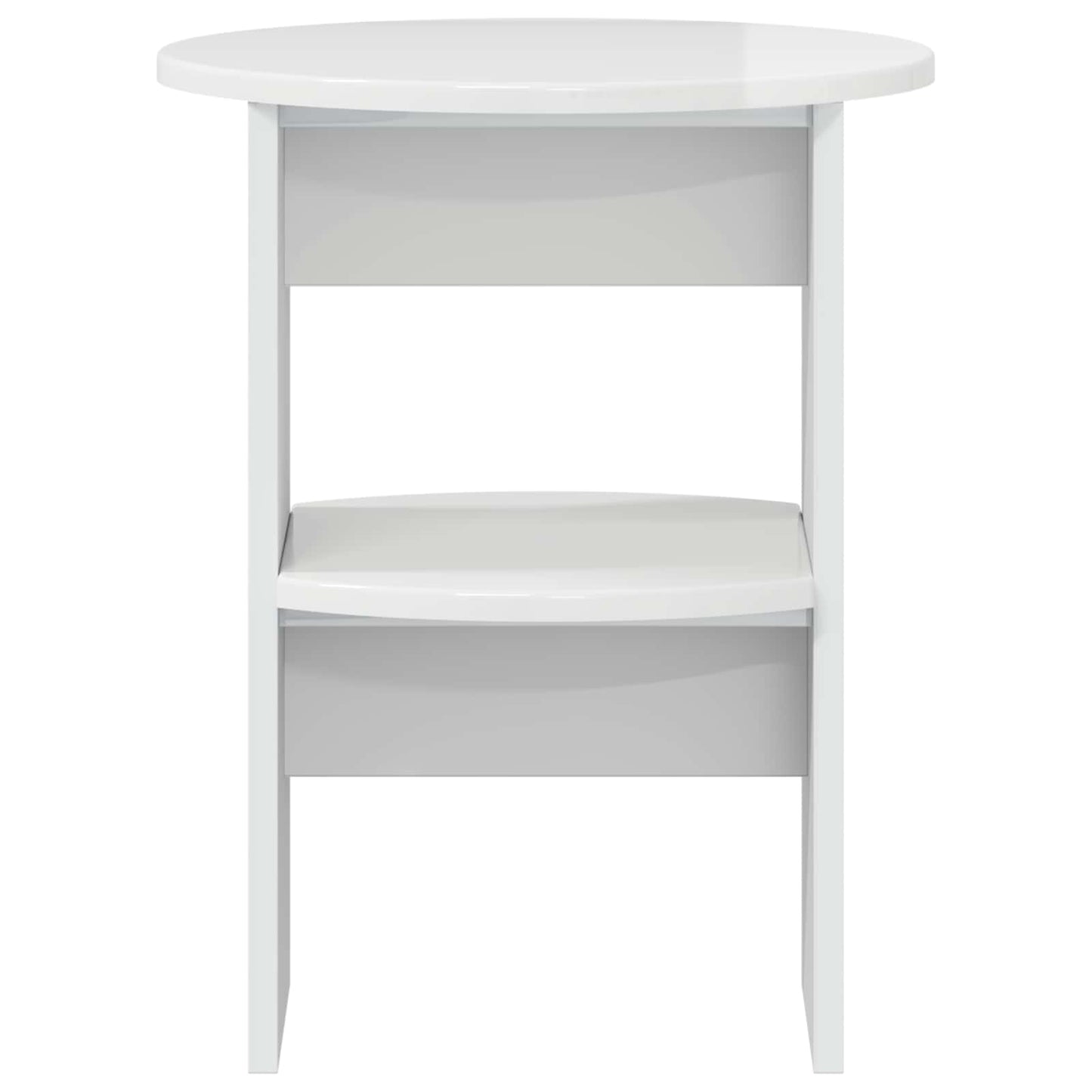 Mobile laterale Bianco Lucido Ø40 x 50 cm Legno ingegnerizzato | homemem39