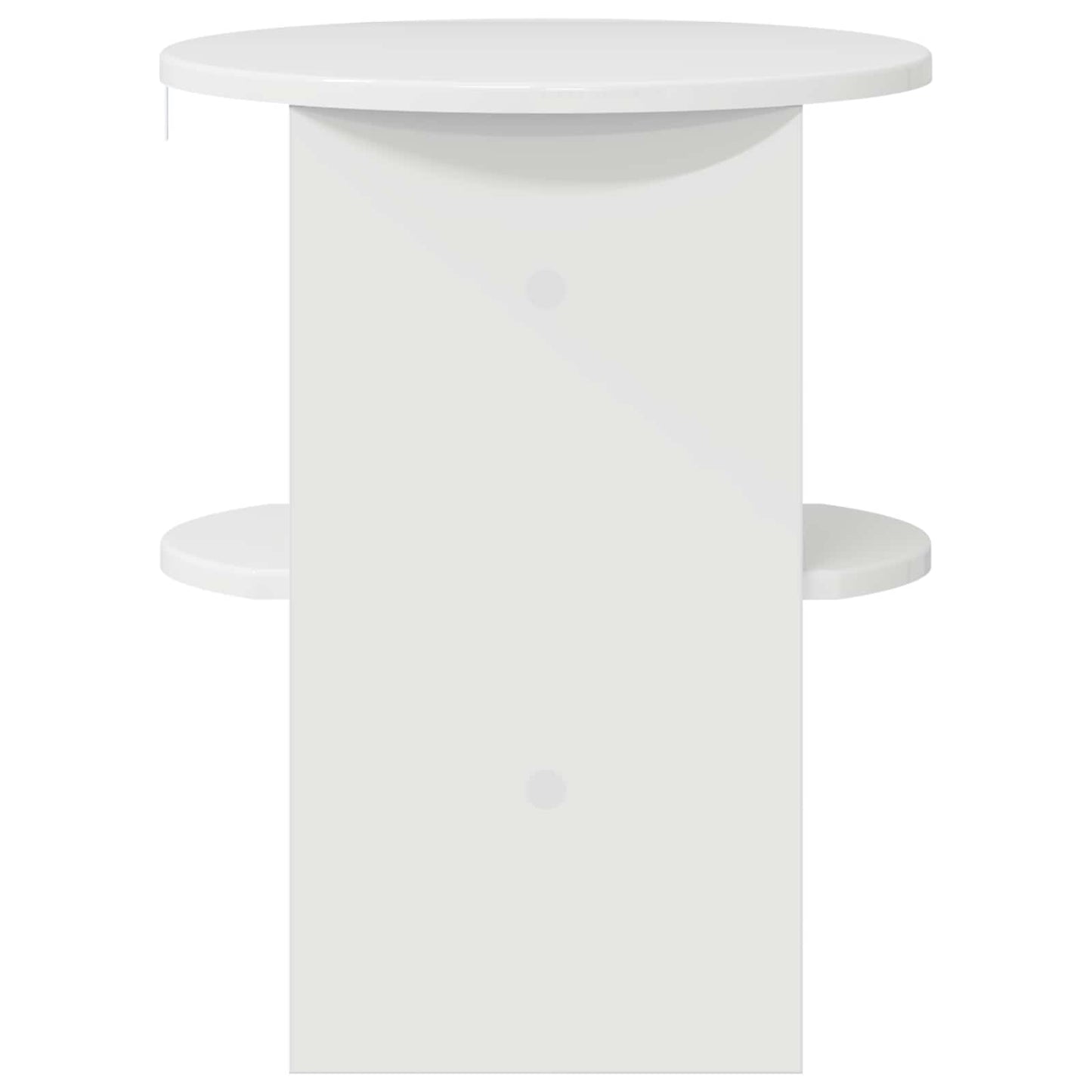 Mobile laterale Bianco Lucido Ø40 x 50 cm Legno ingegnerizzato | homemem39