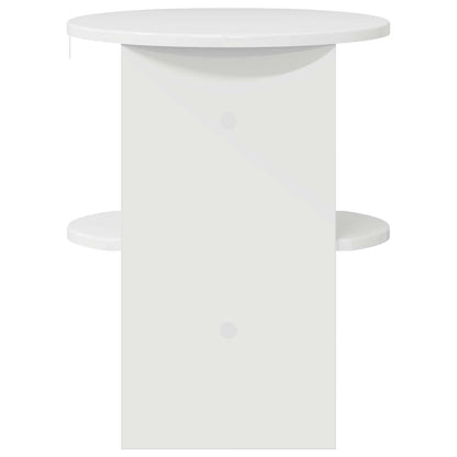 Mobile laterale Bianco Lucido Ø40 x 50 cm Legno ingegnerizzato