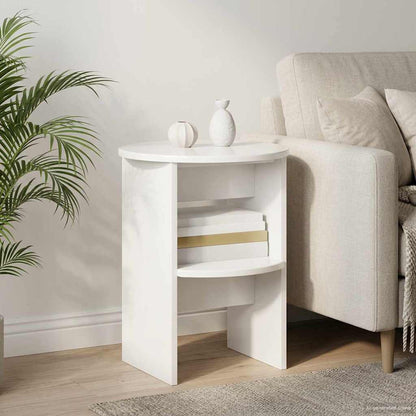 Mobile laterale 2 pcs Bianco Lucido Ø40 x 50 cm