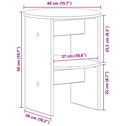 Mobile laterale 2 pcs Bianco Lucido Ø40 x 50 cm