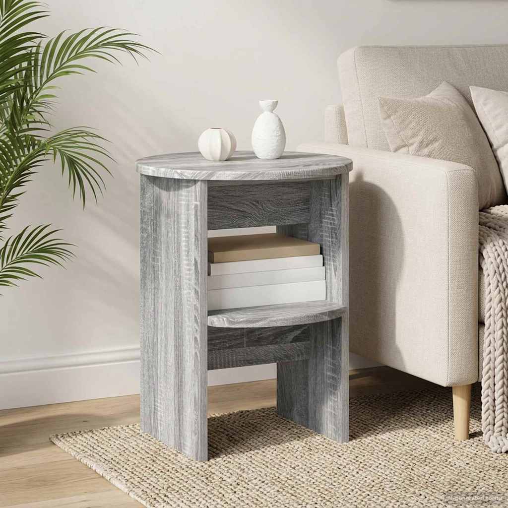 Mobile laterale 2 pcs Sonoma grigia Ø40 x 50 cm