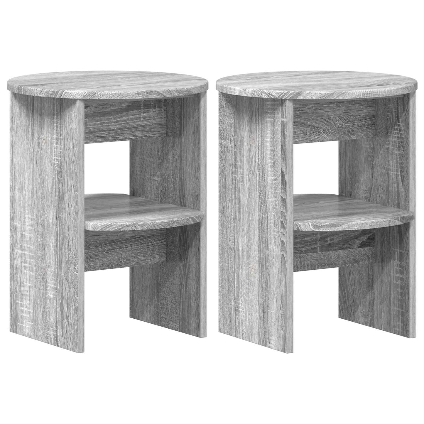 Mobile laterale 2 pcs Sonoma grigia Ø40 x 50 cm