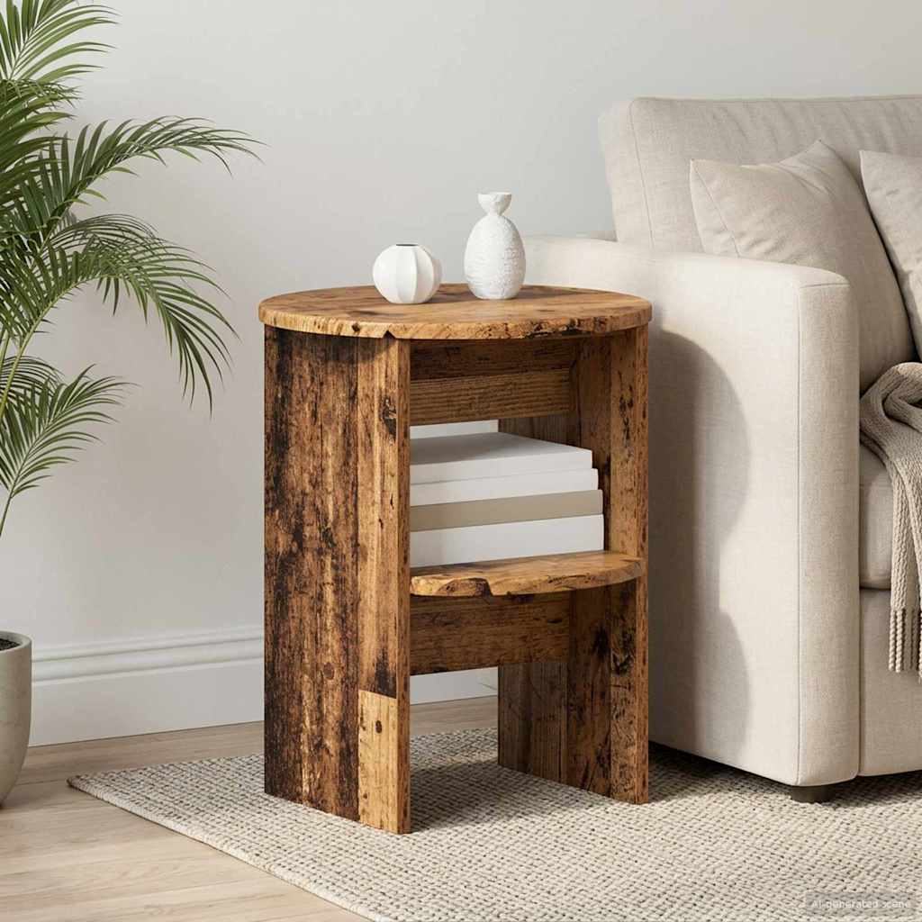 Mobile laterale Legno vecchio Ø40 x 50 cm Legno ingegnerizzato | homemem39