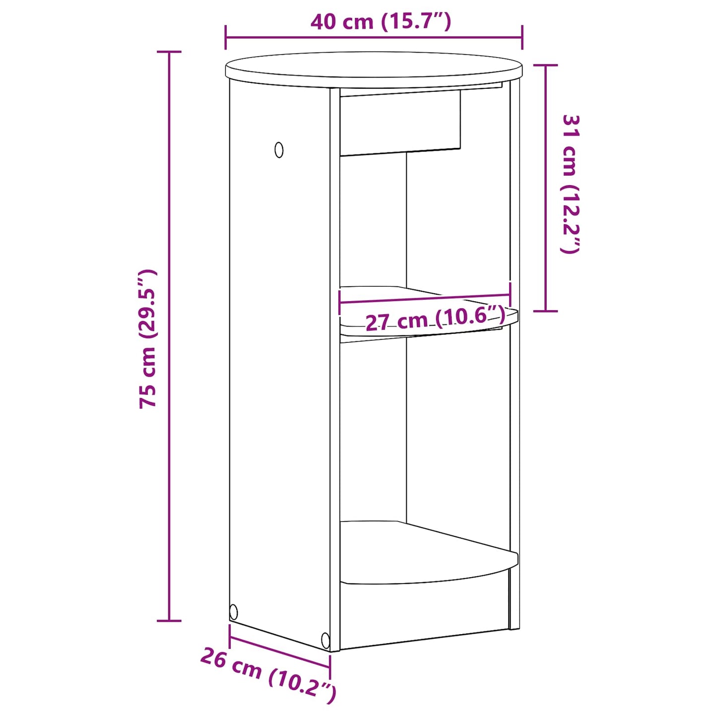 Mobile laterale Bianco Lucido Legno ingegnerizzato | homemem39
