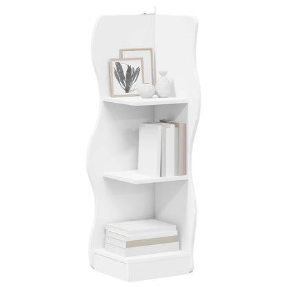 Mensola angolare Bianco 34 x 33 x 102 cm Legno ingegnerizzato