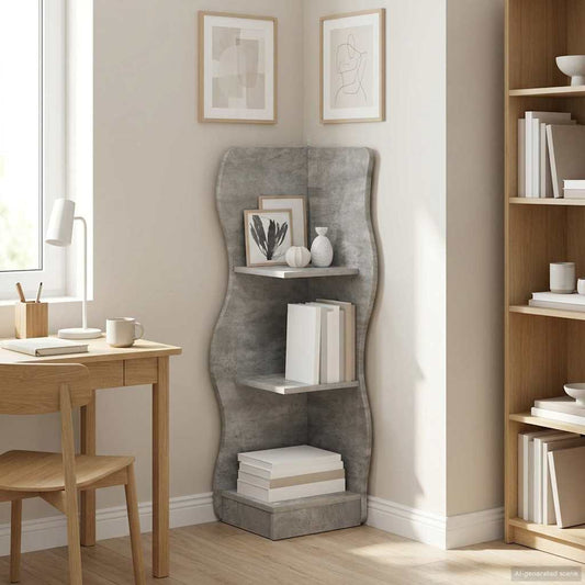 Mensola angolare Grigio Cemento 34 x 33 x 102 cm