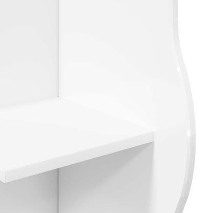 Mensola angolare con lo scaffale Bianco Lucido 34 x 33 x 102 cm | homemem39