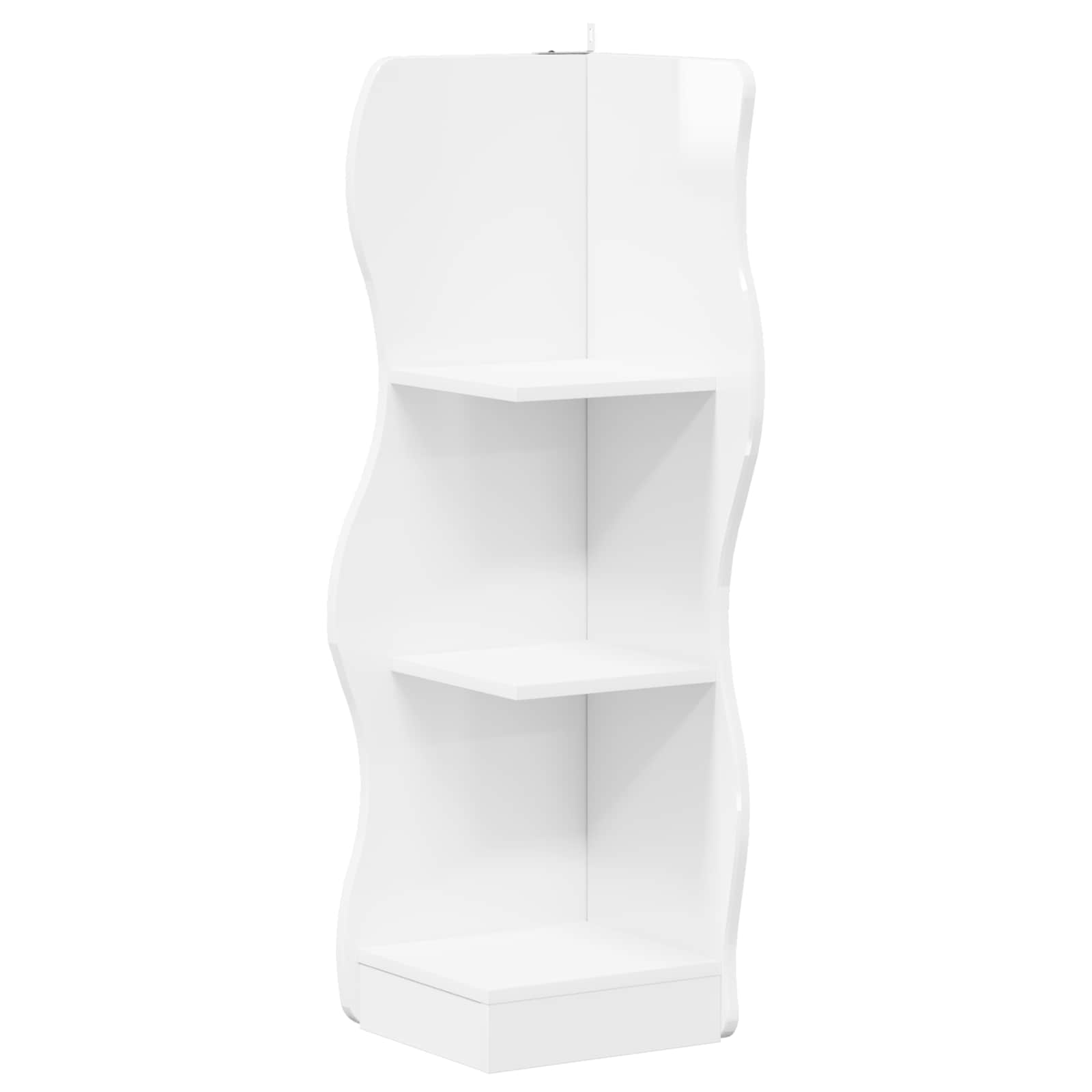 Mensola angolare con lo scaffale Bianco Lucido 34 x 33 x 102 cm | homemem39