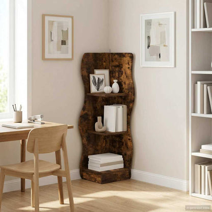 Mensola angolare con lo scaffale Rovere Fumo 34 x 33 x 102 cm