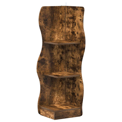 Mensola angolare con lo scaffale Rovere Fumo 34 x 33 x 102 cm | homemem39
