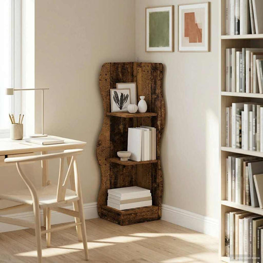 Mensola angolare con lo scaffale Legno antico 34 x 33 x 102 cm