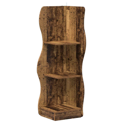 Mensola angolare con lo scaffale Legno antico 34 x 33 x 102 cm