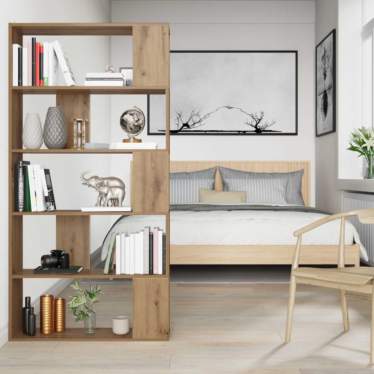 Armadio per Libri Rovere artigianale 80 x 24 x 159 cm