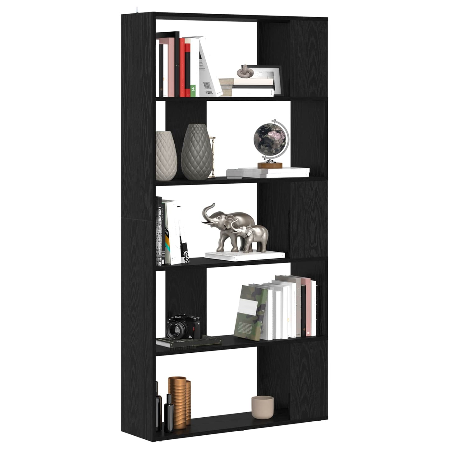 Armadio per Libri Rovere Nero 80 x 24 x 159 cm