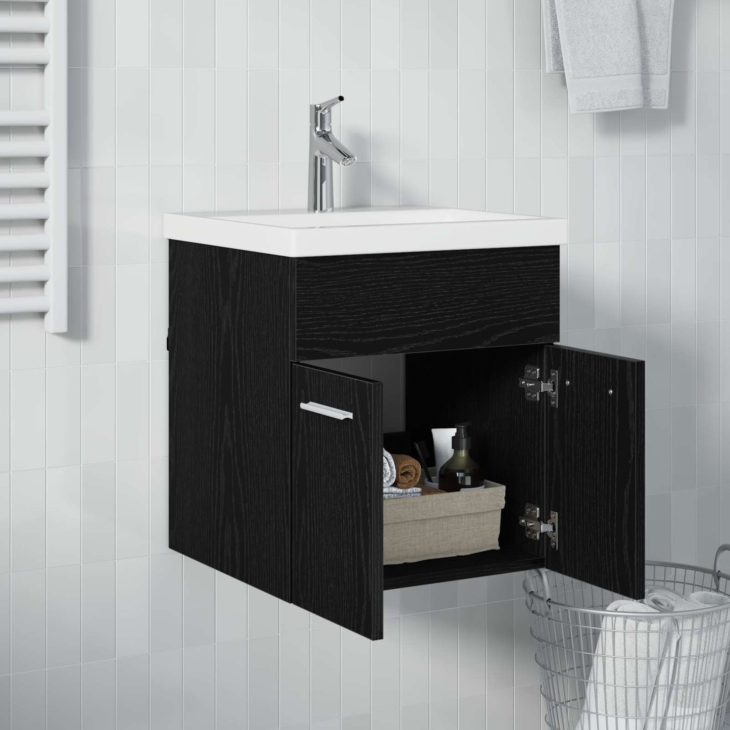 Armadio sottolavello con porta Rovere Nero 41 x 38,5 x 46 cm | homemem39