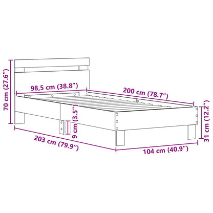 Struttura del letto Rovere artigianale 98.5 x 200 cm | homemem39