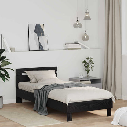 Struttura del letto Rovere Nero 98.5 x 200 cm Legno multistrato | homemem39