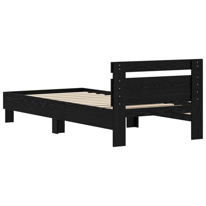 Struttura del letto Rovere Nero 98.5 x 200 cm Legno multistrato | homemem39
