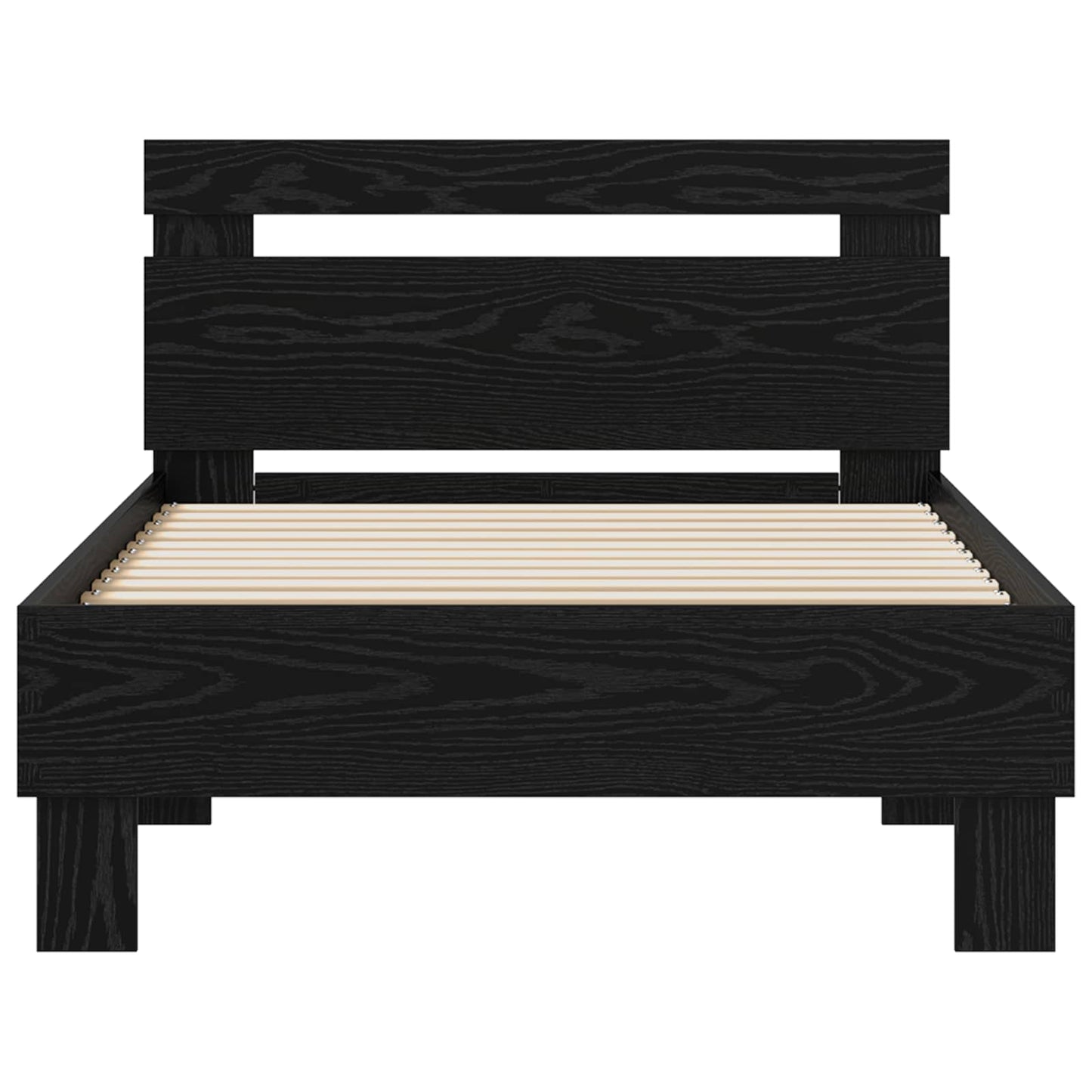 Struttura del letto Rovere Nero 98.5 x 200 cm Legno multistrato | homemem39