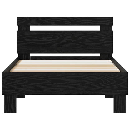 Struttura del letto Rovere Nero 98.5 x 200 cm Legno multistrato | homemem39