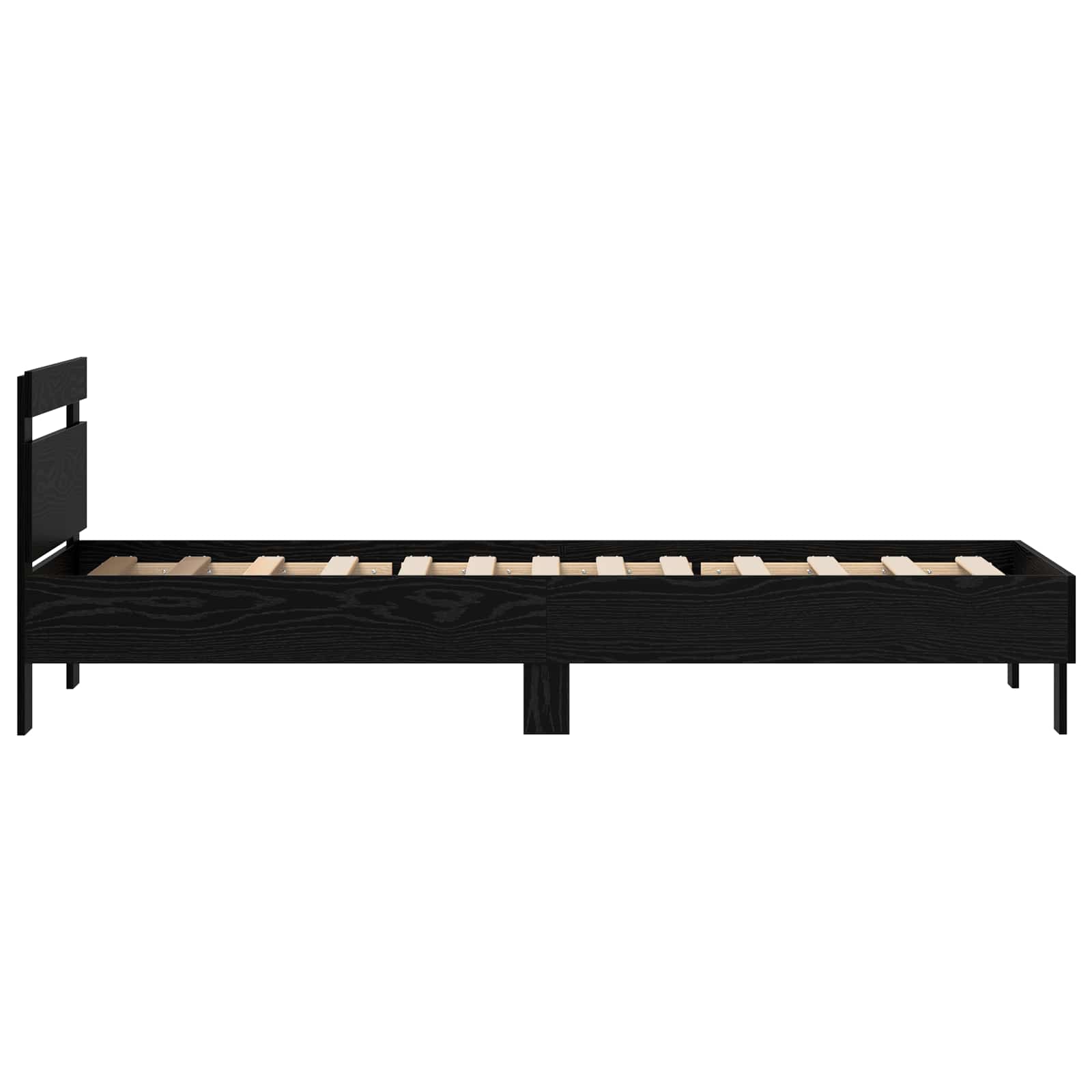 Struttura del letto Rovere Nero 98.5 x 200 cm Legno multistrato | homemem39