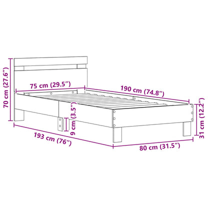 Struttura del letto Legno vecchio 75 x 190 cm Legno multistrato
