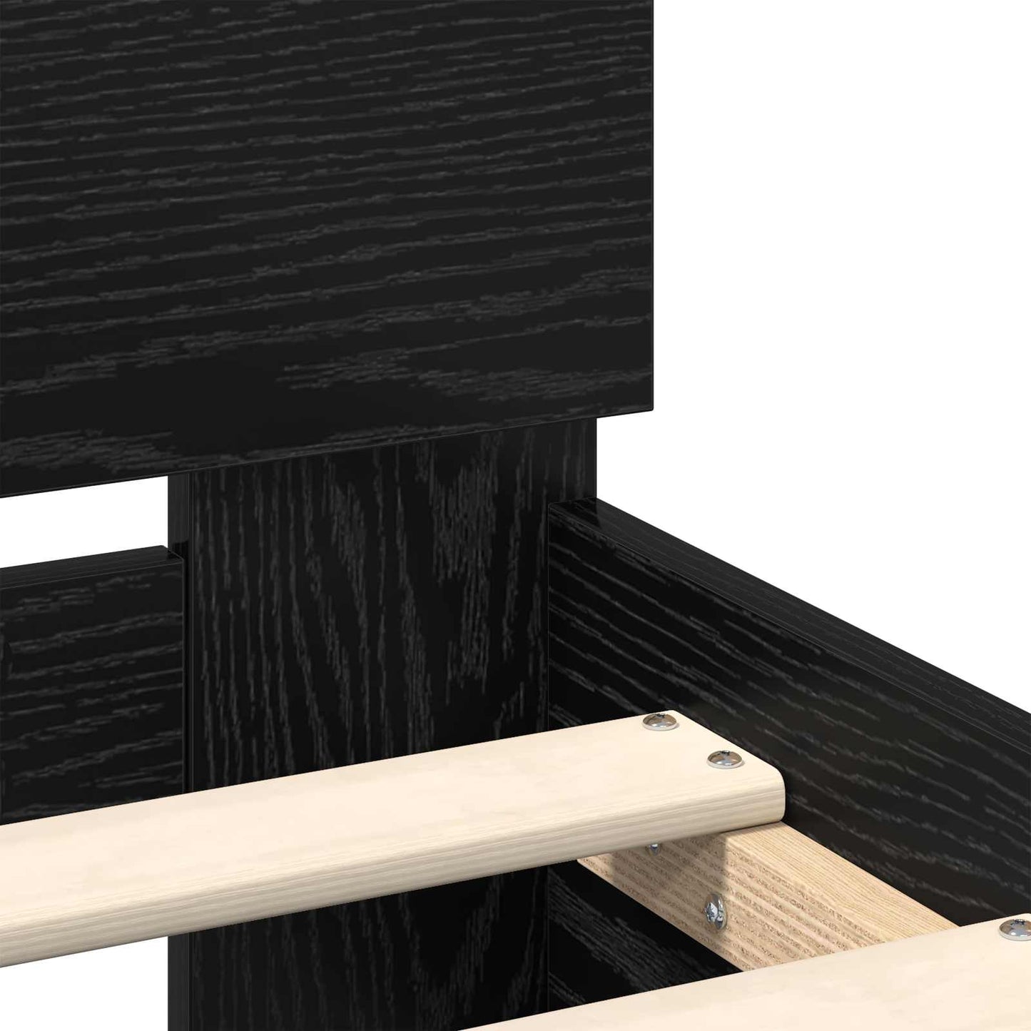 Struttura del letto Rovere Nero 75 x 190 cm Legno multistrato