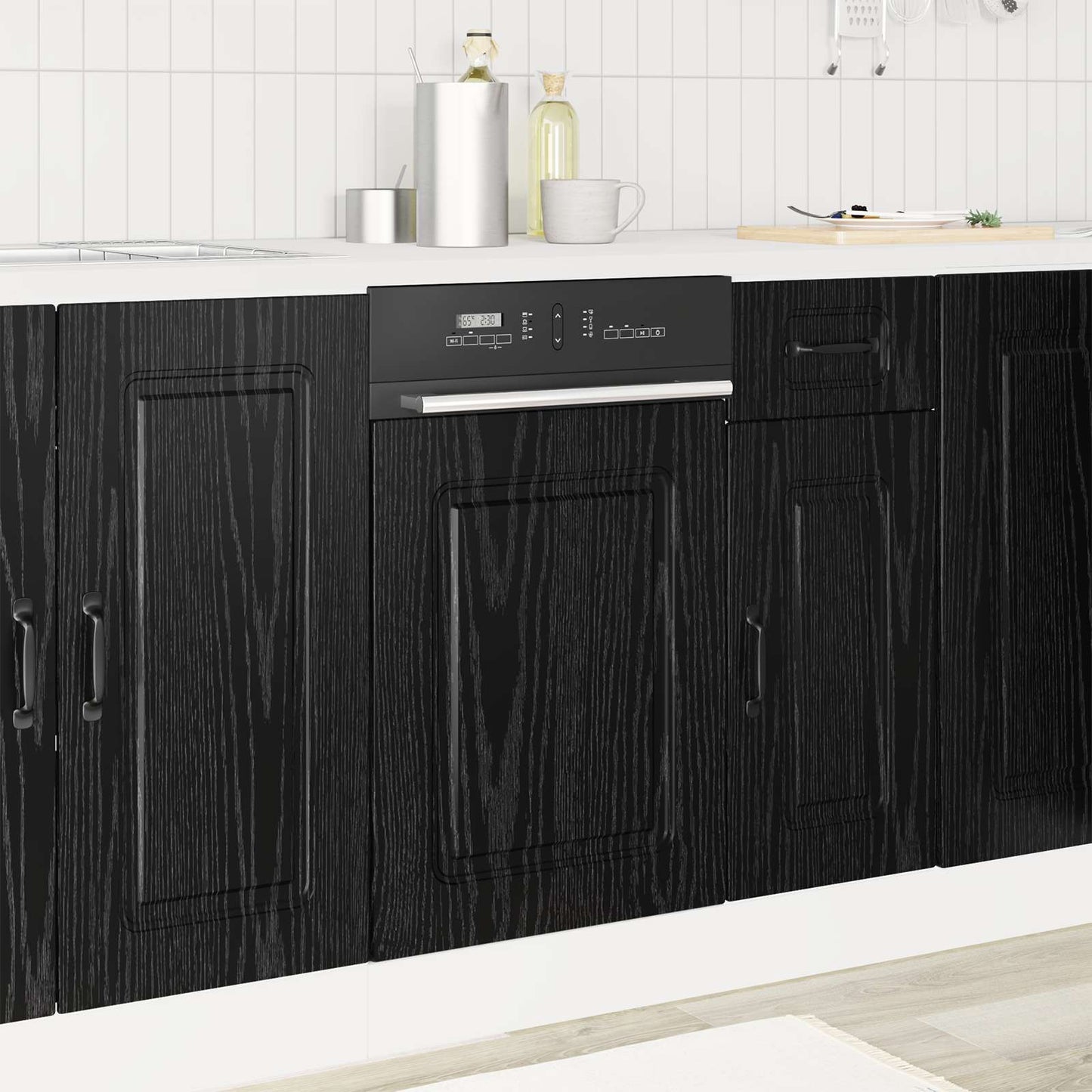Pannello lavastoviglie Kalmar Rovere Nero 45 x 1,5 x 57 cm | homemem39