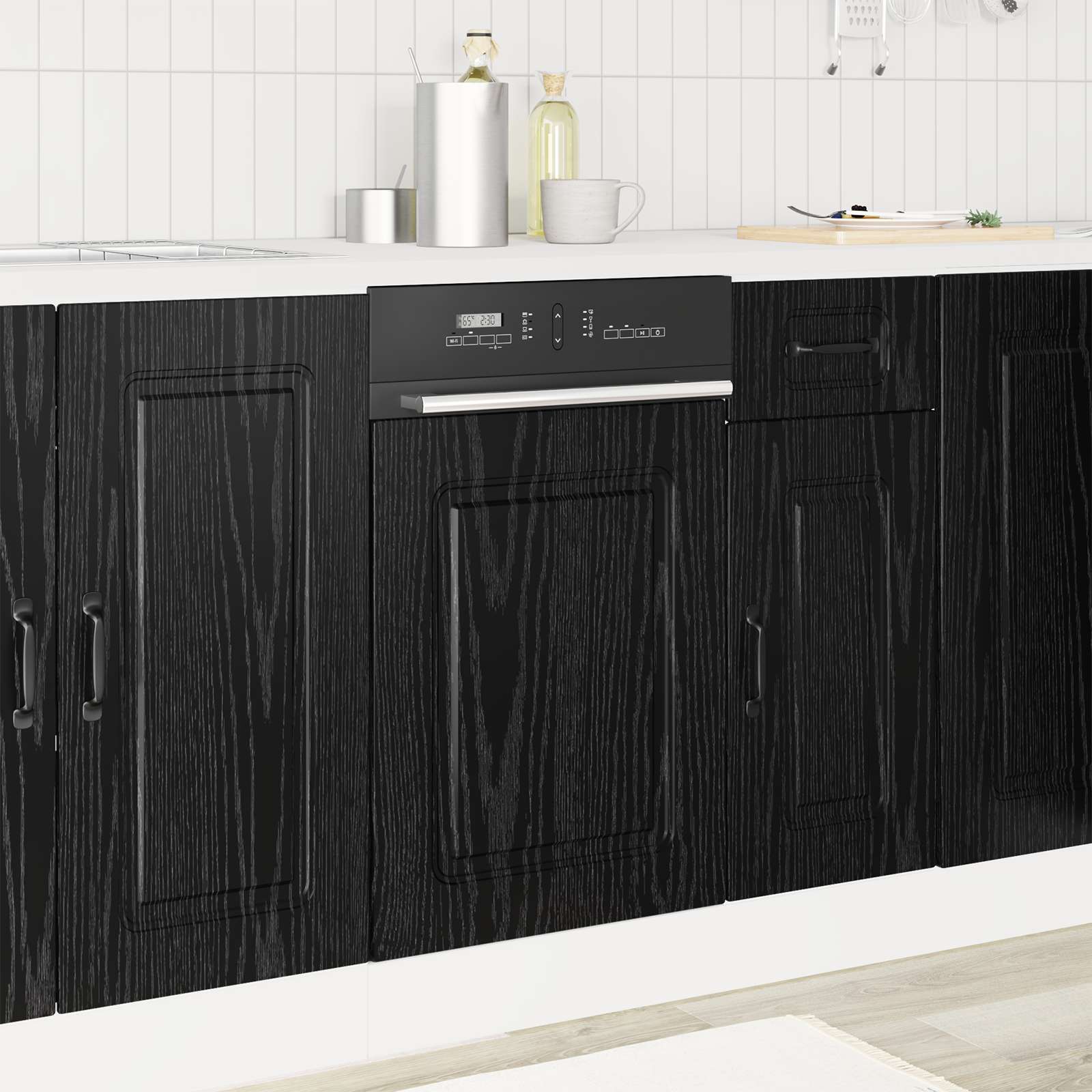 Pannello lavastoviglie Kalmar Rovere Nero 45 x 1,5 x 57 cm | homemem39