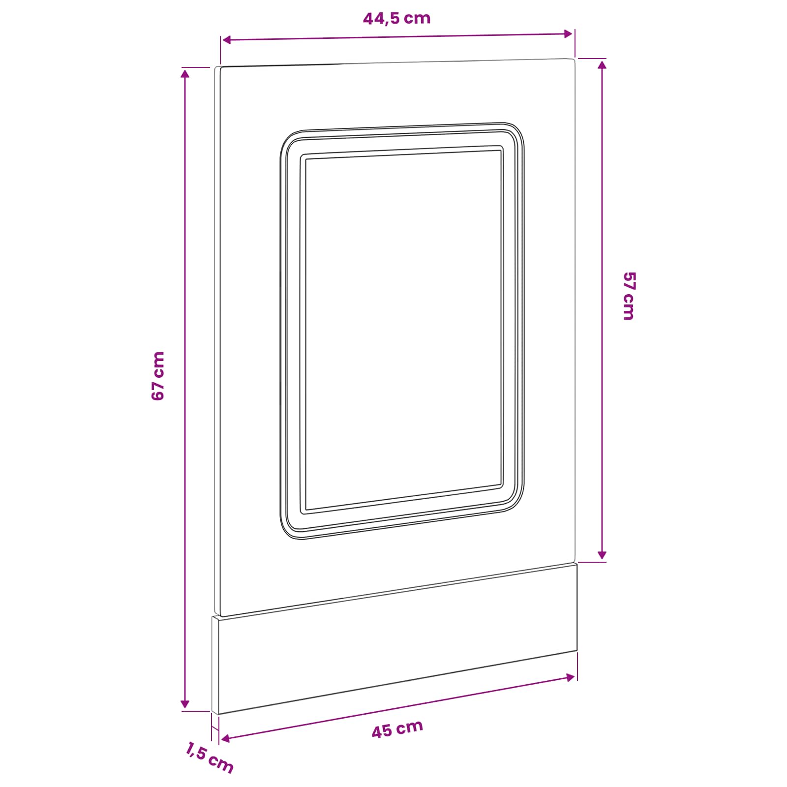 Pannello lavastoviglie Kalmar Rovere Nero 45 x 1,5 x 57 cm | homemem39