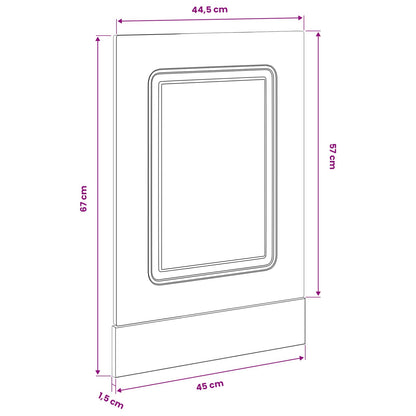 Pannello lavastoviglie Kalmar Rovere Nero 45 x 1,5 x 57 cm | homemem39