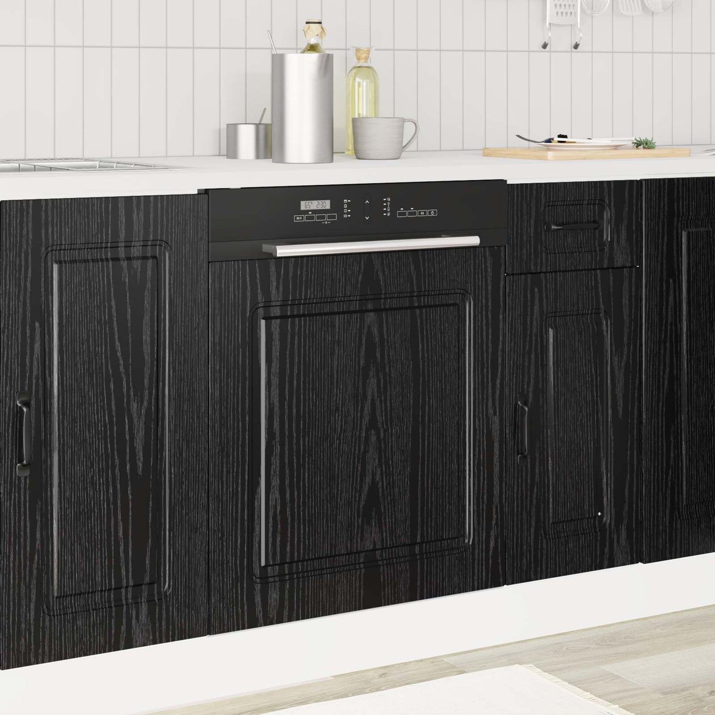 Pannello lavastoviglie Kalmar Rovere Nero 60 x 1,5 x 57 cm | homemem39