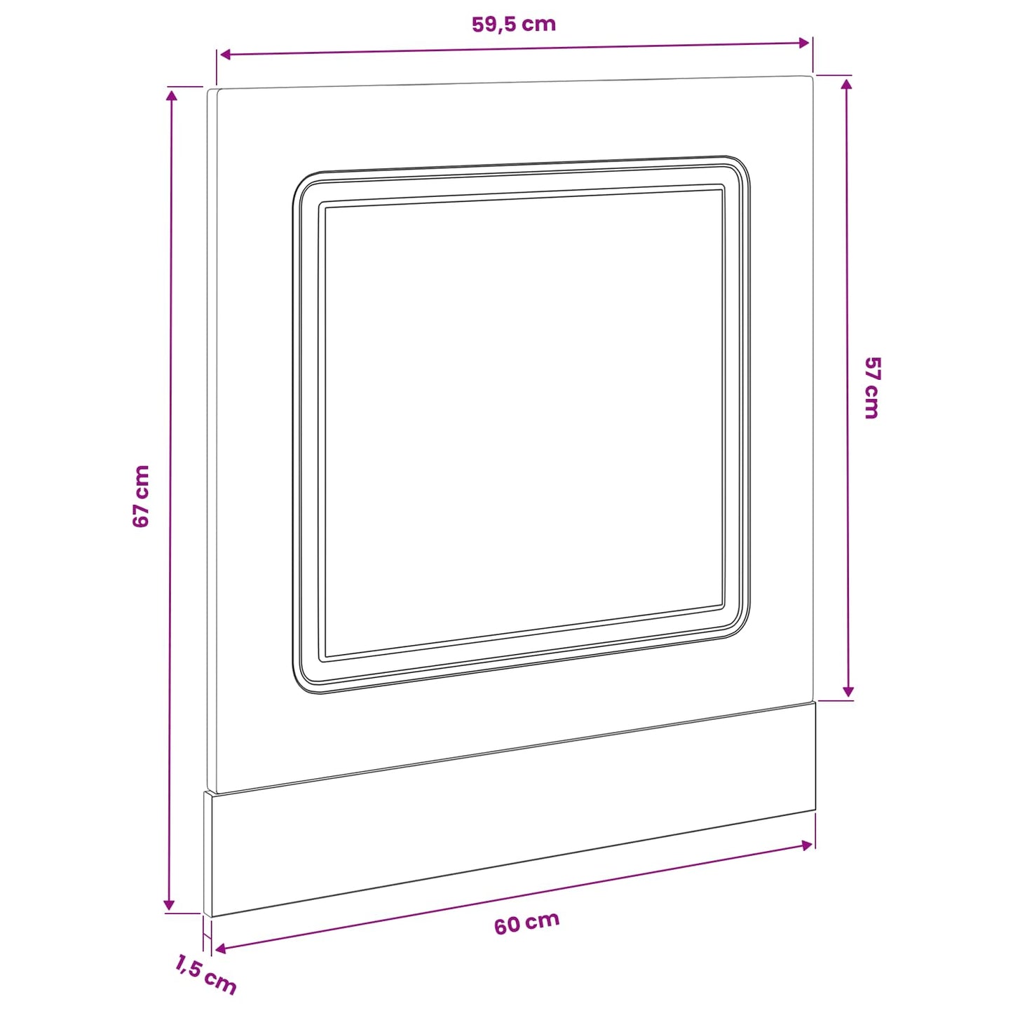 Pannello lavastoviglie Kalmar Rovere Nero 60 x 1,5 x 57 cm | homemem39