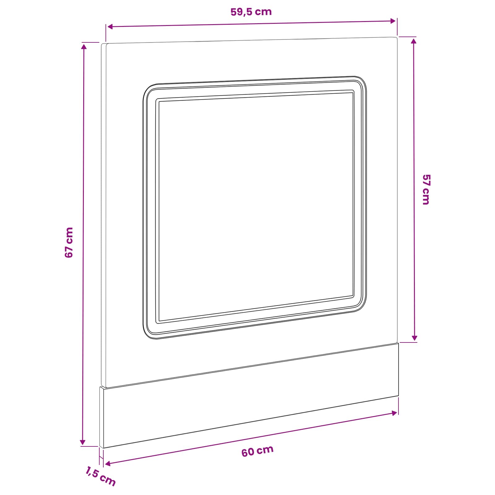 Pannello lavastoviglie Kalmar Rovere Nero 60 x 1,5 x 57 cm | homemem39