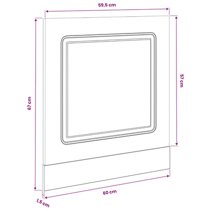 Pannello lavastoviglie Kalmar Rovere Nero 60 x 1,5 x 57 cm | homemem39