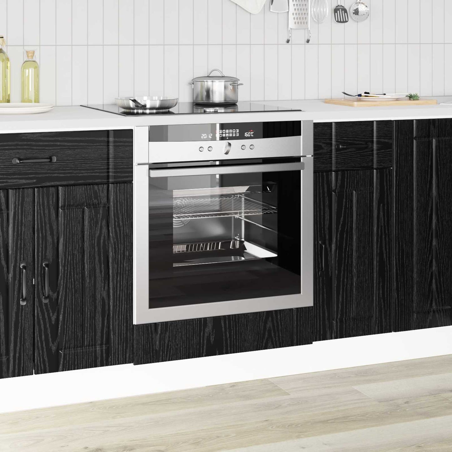 Armadio per forno LUCCA Rovere Nero 60 x 46 x 81,5 cm