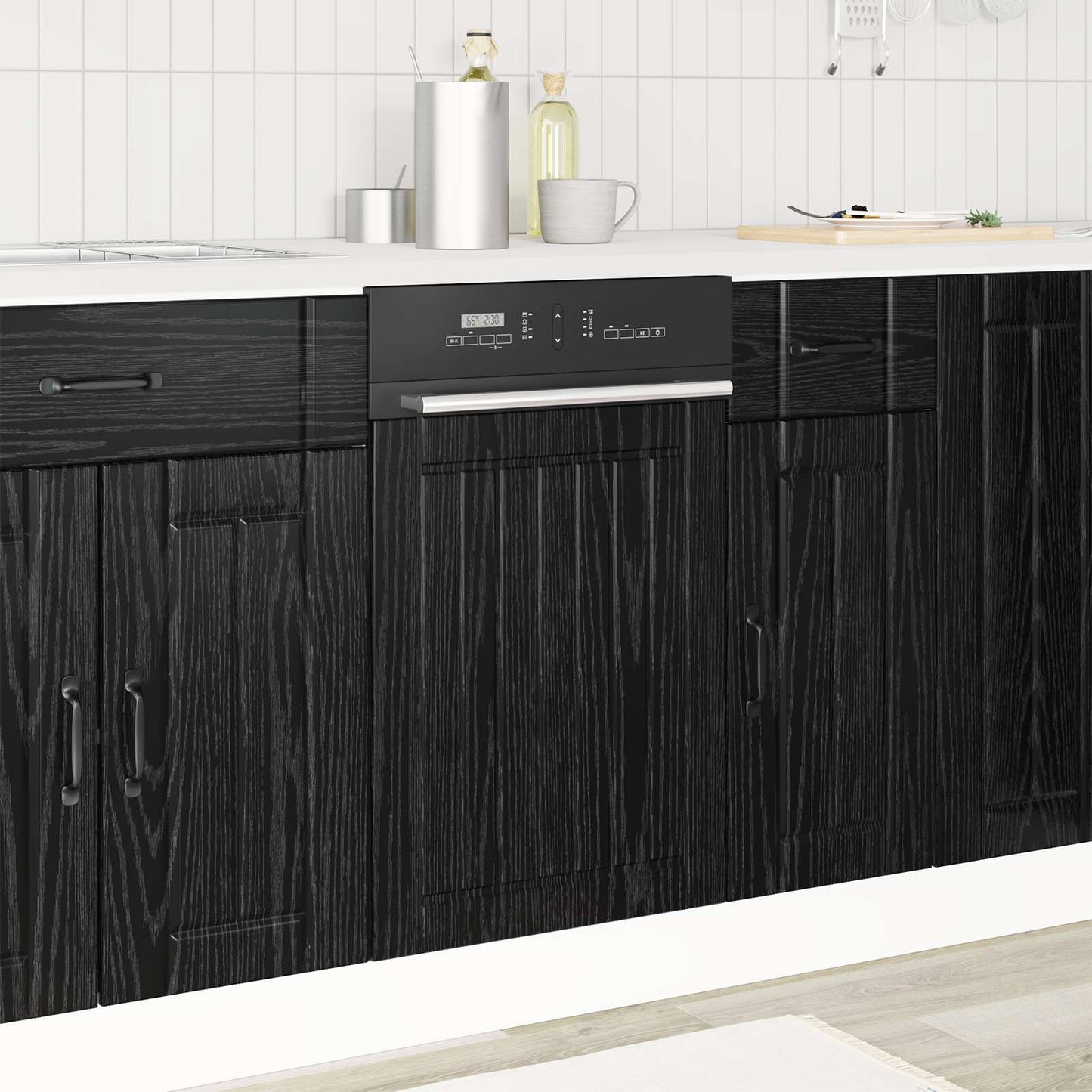 Pannello lavastoviglie LUCCA Rovere Nero 45 x 1,5 x 57 cm