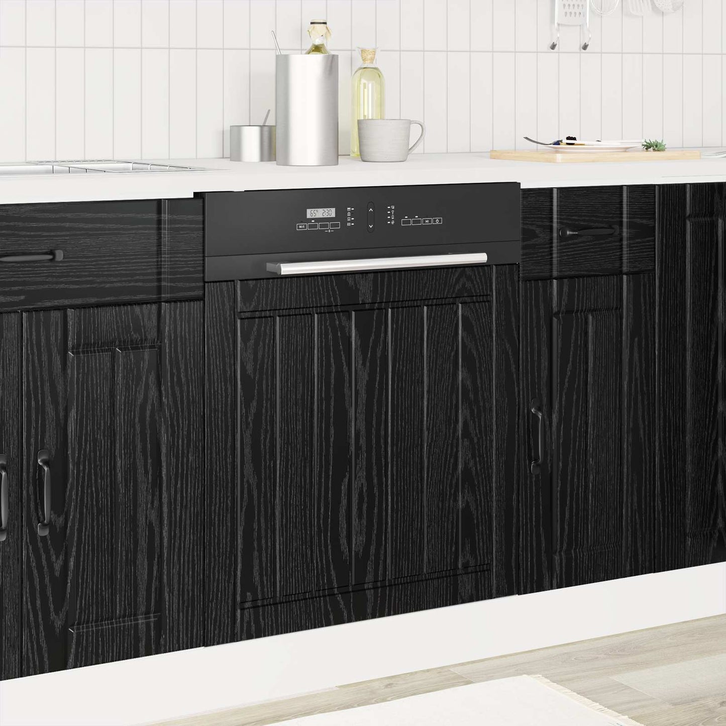 Pannello lavastoviglie LUCCA Rovere Nero 60 x 1,5 x 57 cm