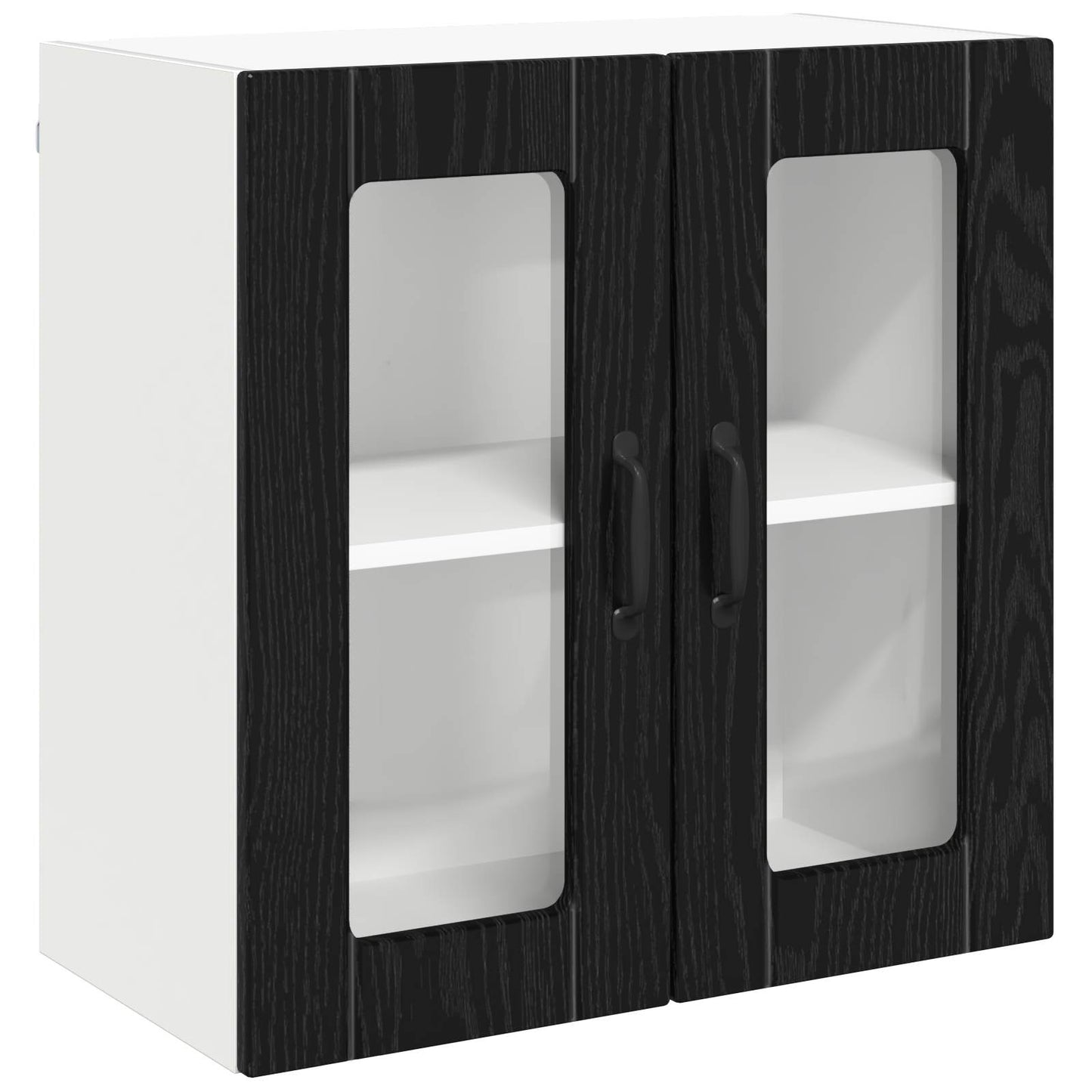 Mobile in vetro da parete LUCCA Rovere Nero 60 x 31 x 60 cm