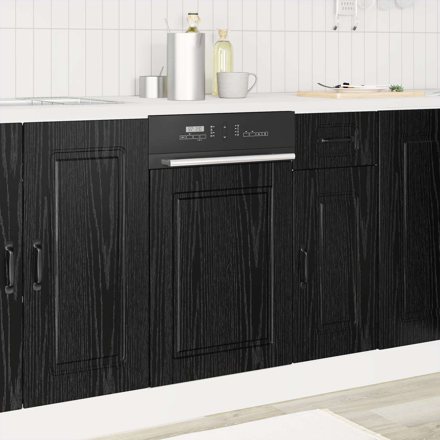 Pannello lavastoviglie con porta Rovere Nero 45 x 1,5 x 57 cm | homemem39