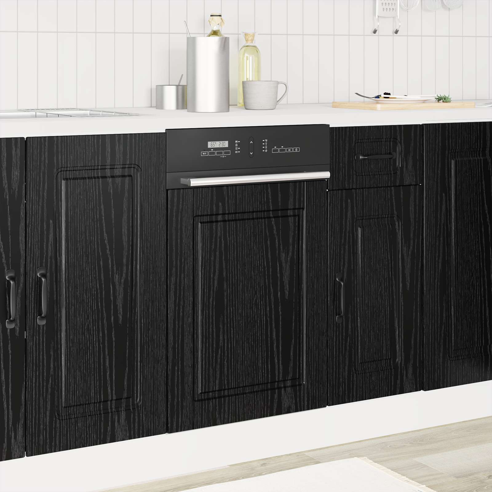 Pannello lavastoviglie con porta Rovere Nero 45 x 1,5 x 57 cm | homemem39