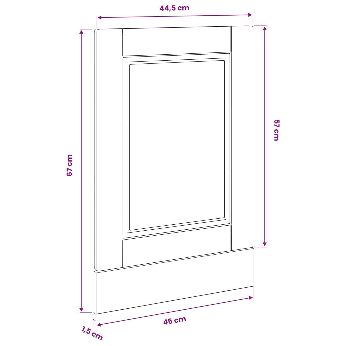 Pannello lavastoviglie con porta Rovere Nero 45 x 1,5 x 57 cm | homemem39