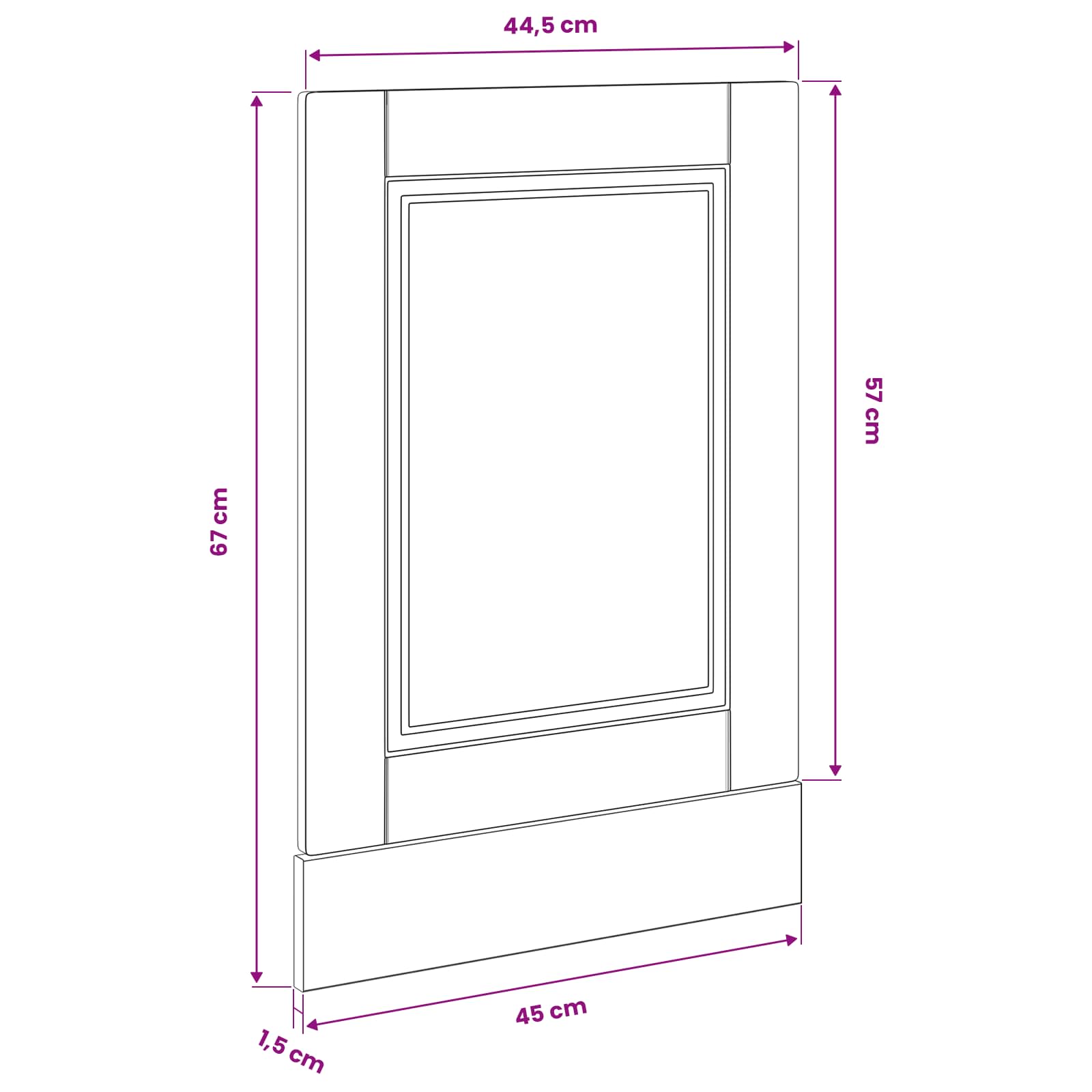 Pannello lavastoviglie con porta Rovere Nero 45 x 1,5 x 57 cm | homemem39