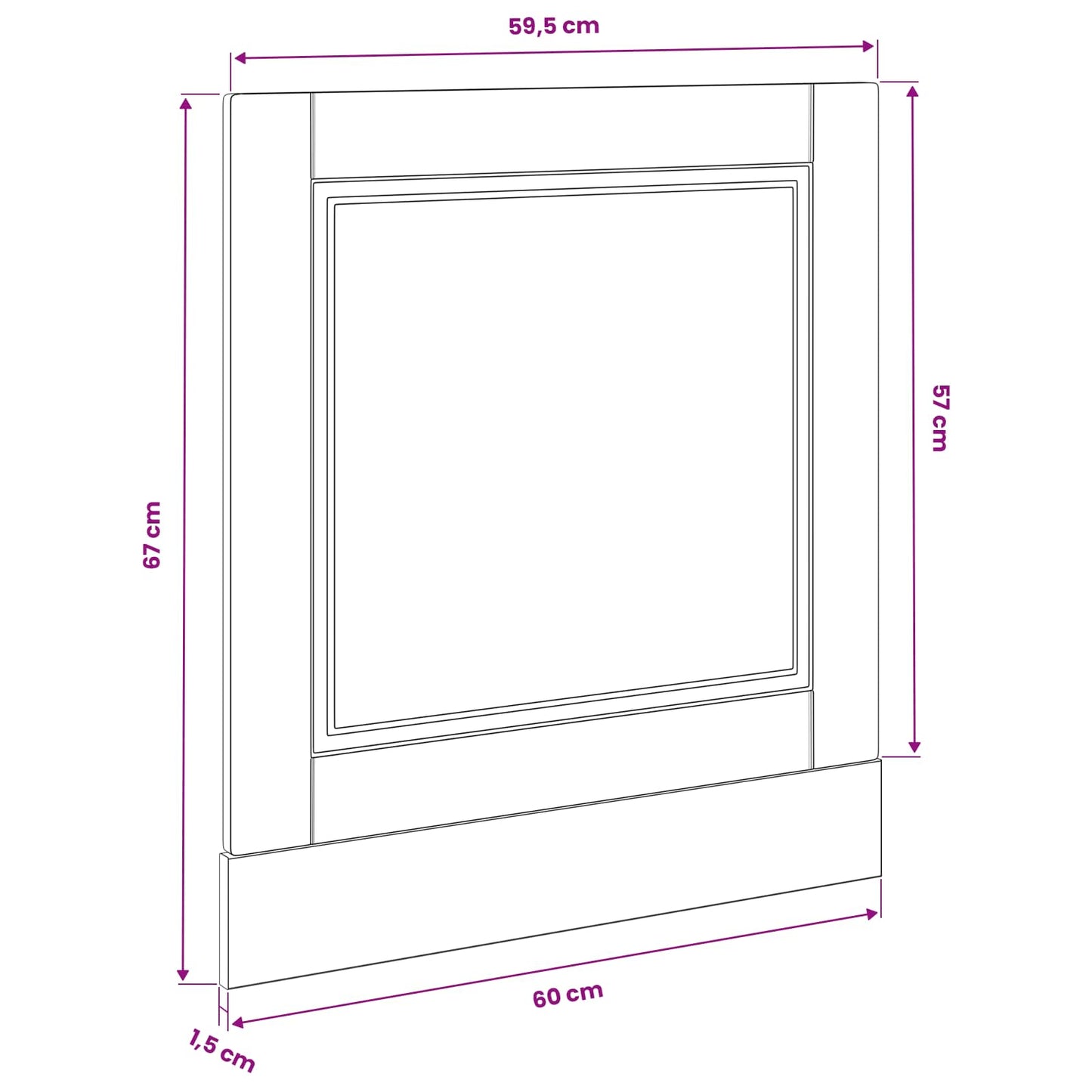 Pannello lavastoviglie con porta Rovere Nero 60 x 1,5 x 57 cm | homemem39