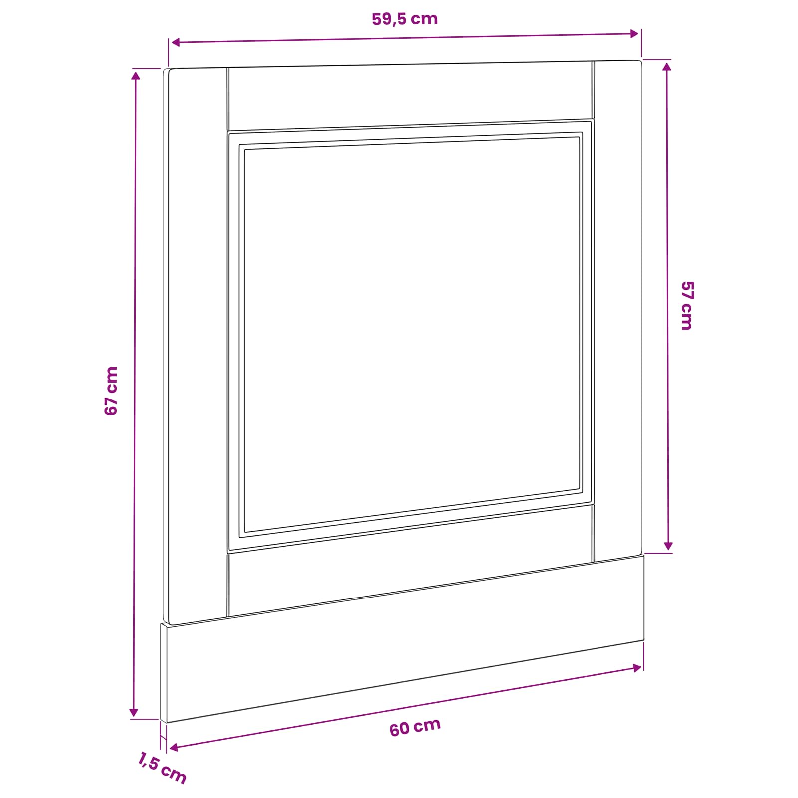 Pannello lavastoviglie con porta Rovere Nero 60 x 1,5 x 57 cm | homemem39
